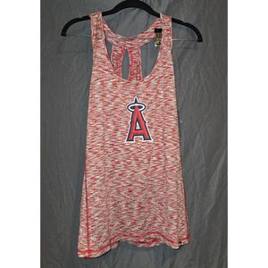 Women's New Era Los Angeles Angels Tank Top Red/Gray Size L